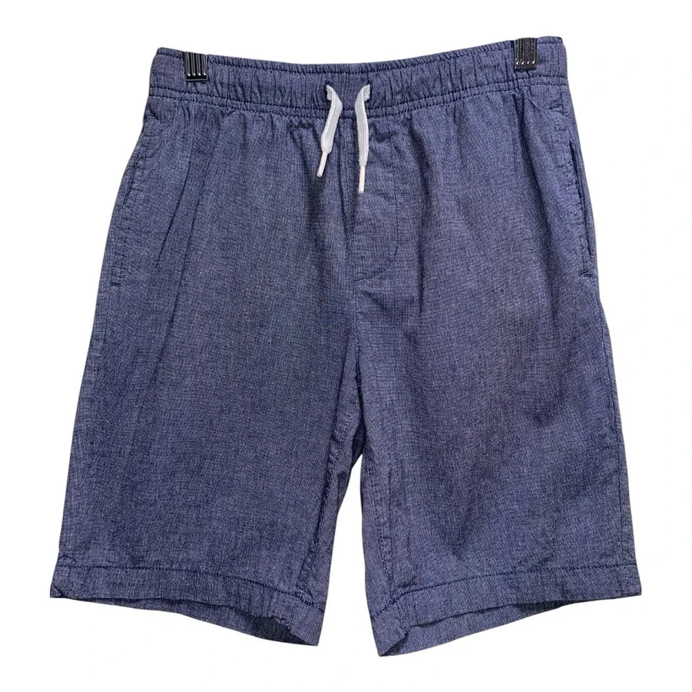 Old Navy Girls Large 10-12 Blue Chambray Pull On Shorts Drawstring